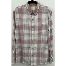 Weatherproof Vintage Men's Long Sleeve Plaid Button Front Shirt Size M