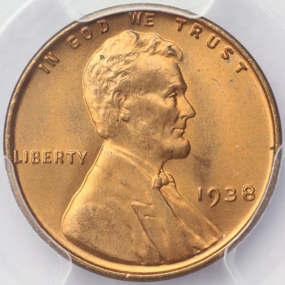 1938 Lincoln centavo de trigo PCGS MS 67 RD