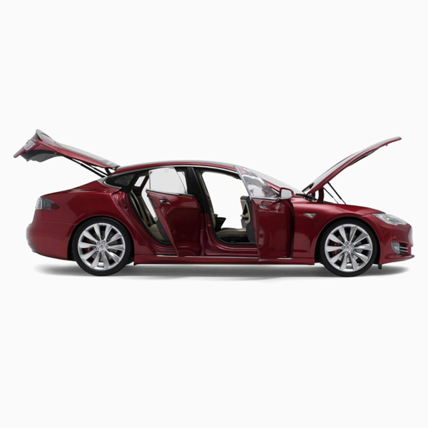 red tesla toy car