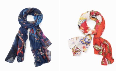 Desigual Two Scarfes In A Box