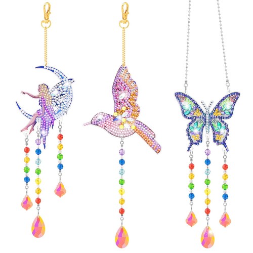 6 pièces 5D diamant peinture carillons éoliens, Kits de peinture