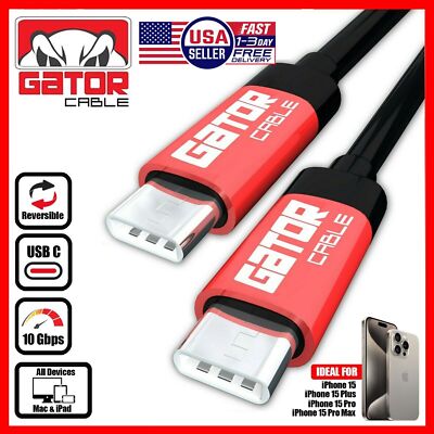 USB-C to USB-C Fast Charger Cable Data PD 60W For iPhone 15 16 17 Plus Pro Max