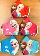 2 Pcs. Washable Face Mask Kids Anna  Elsa Frozen Soft Cotton Breathable