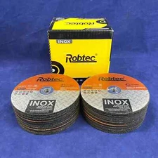 Set of 50: Robtec White Aluminum Oxide Steel Cut Off Wheels 4" X 1/32" X 3/8"