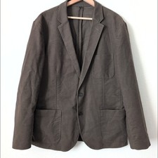 J Crew 42R Brown Olive Cotton Felt Blazer Jacket Mens 2-Button Sport Coat Field