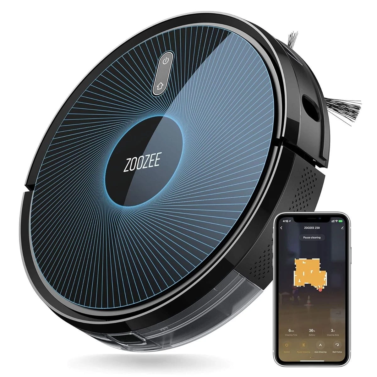 ZOOZEE Z50 Robot Vacuum Cleaner 3000Pa 2-in-1 Mop 5200mAh Alexa Siri Google, NEW