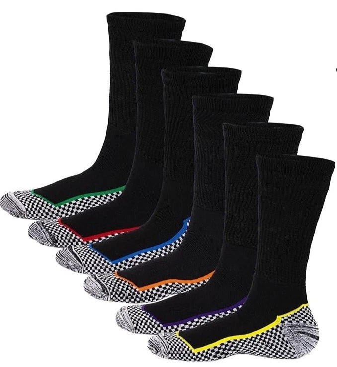Heavy Duty Mens Bamboo Socks 6 Pack Reinforced Work Boot Socks Anti Sweat 6-11