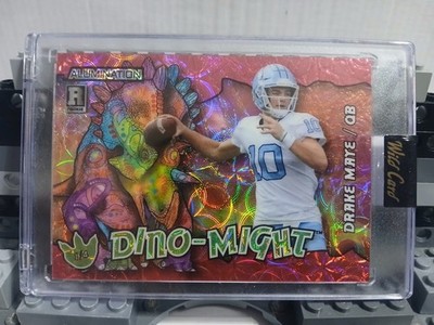RC Drake Maye - '23 Wild Card Alumination Dino-Might - /4 - Pink - RC - Patriots