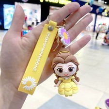 Belle Beauty And The Beast Keychain Lanyard Purse Charms Accessories Cartoons