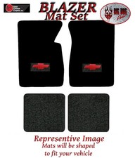 1969-70 Chevy K5 Blazer Black Loop Carpet Floor Mat Set Wchevy Bowtie Logo Fr 1969-70 Chevy K5 Blazer Black Loop Carpet Floor Mat Set Wchevy Bowtie Logo Fr