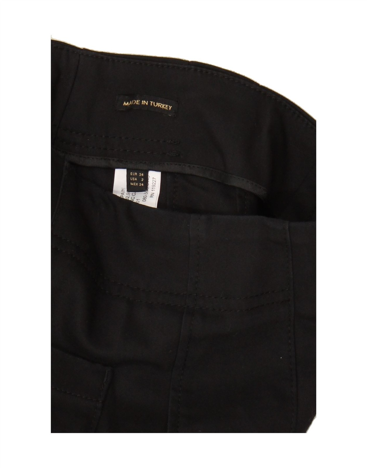 MASSIMO DUTTI Womens Slim Casual Trousers EU 34 2XS W24 L27 Black Cotton AL02 thumbnail 3