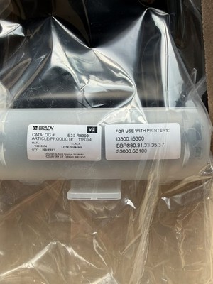Brady B30-R4300 Black Ribbon Cartridge 4.33'' X 200' For BBP 30.31.33.35.37.i3300
