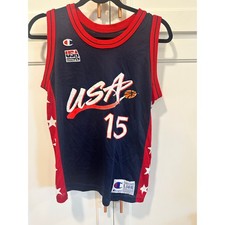 Vintage Hakeem Olajuwon USA Dream Team 1996 Olympics Champion JerseySize L(1416)