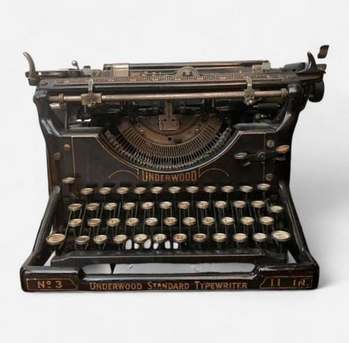 Underwood No. 3 m Manual Standard Steel Typewriter with original ribbon/ Antique