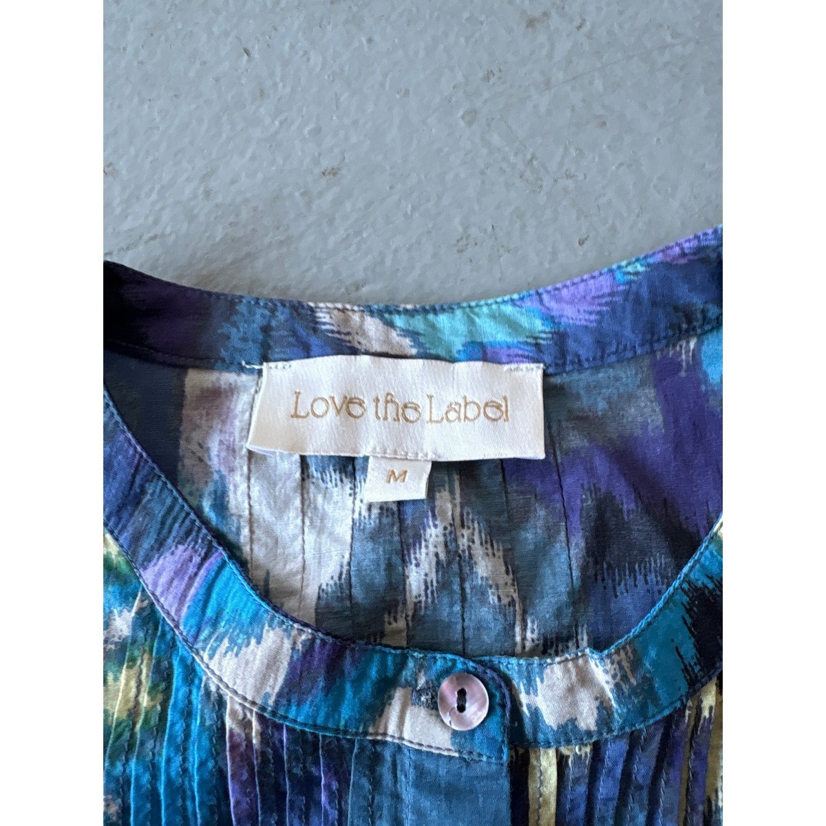 Love The Label Lavina Top Symphonic Ikat Print Blouse 100% Cotton View 4