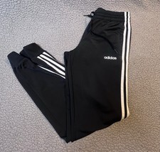 Adidas 3 Stripe Track Pants Girls Size Small Black And White Adjustable Waist