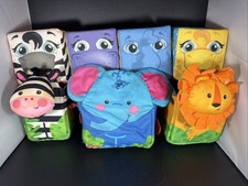 Fisher-Price Stack  Surprise Soft Blocks Toy Zoo Animals Lion Elephant Zebra