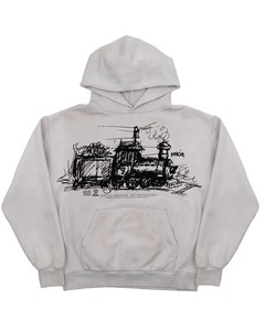 Online Ceramics Freight Train Hoodie - Jerry Garcia - Grateful Dead - LARGE NEW