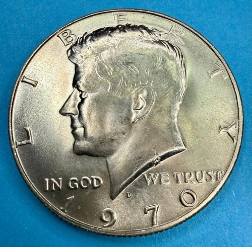 1970-D Kennedy Half Dollar 40% Silver Bright Uncirculated Coin