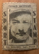 BOSTON BRAVES: 1936 Pittsburgh Sun-Telegraph Sport Stamp Bill McKechnie (HOF)
