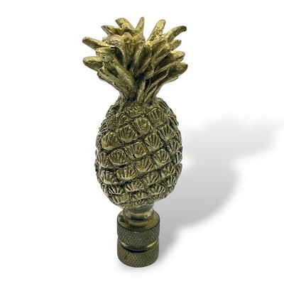 MCM 3D Solid Brass PINEAPPLE Lamp Finial Topper Decoration Decor EUC