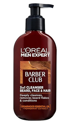 L'Oreal Paris Men Expert Barber Club 3-in-1 Cleansing Gel for Beard, Face & Hair