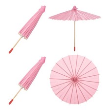 2 Pcs Paper Umbrellas ,8" Paper Parasol Umbrella for Craft,Pink