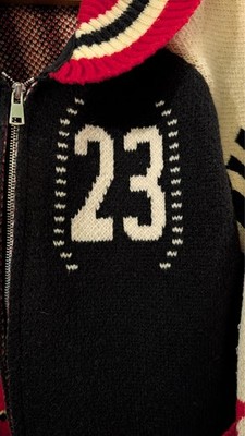 Jaded London Varsity Cardigan Zip Sweater S/M 100% Multi Black Red