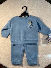 NEW NWT Official Bluey Blue 3-6M 2-Piece Sweatshirt  Joggers Set