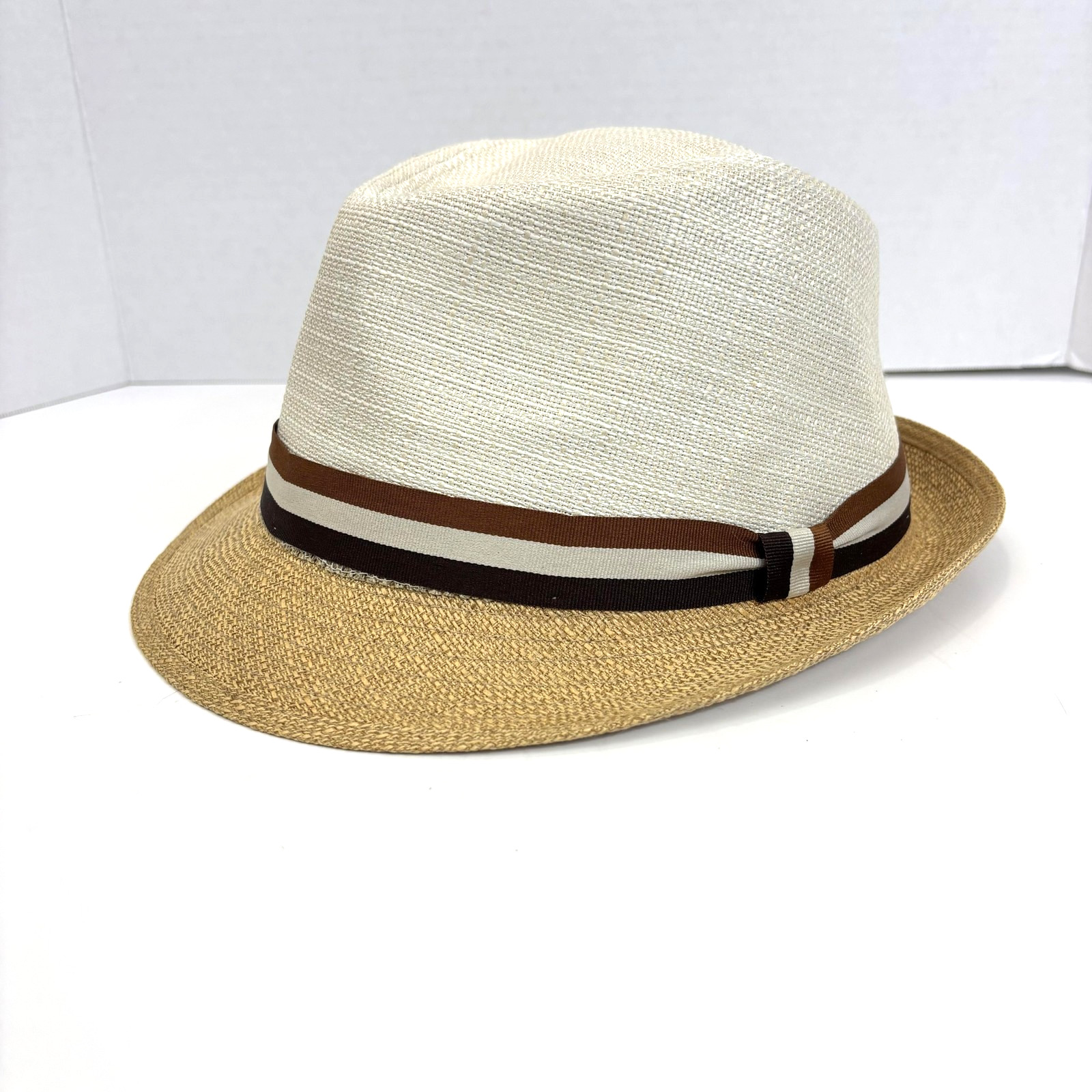 Henschel Hat Trilby Fedora Hat Fitted Mens Large Beige Light