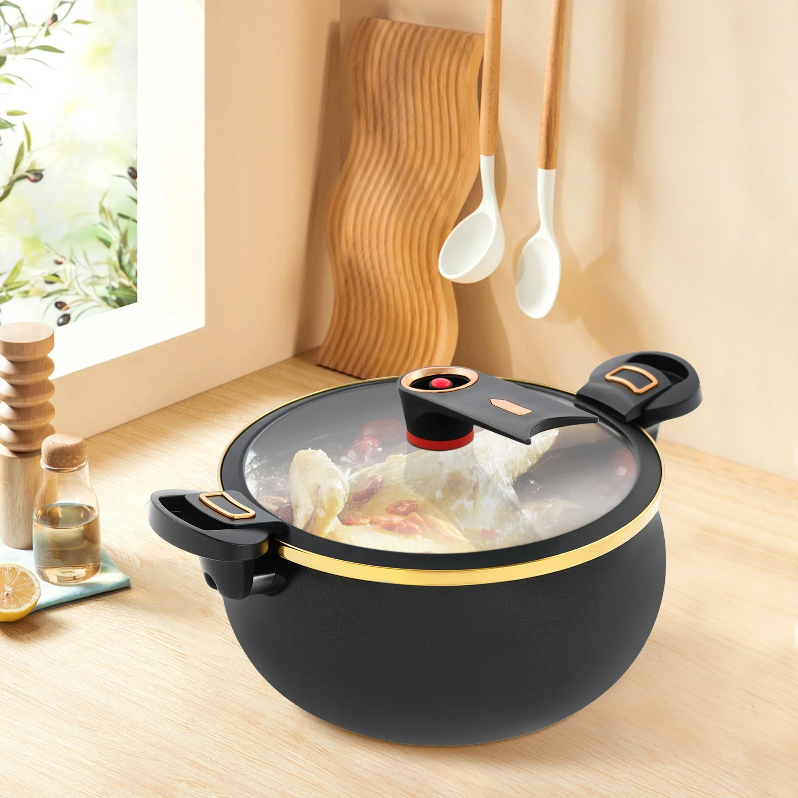 8L Non-Stick Micro Pressure Cooker Multi-Function Micro Pressure Cooking Pot