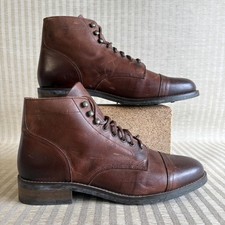 Huckberry Rhodes Dean Boot Mens Size 12 Brown Calf Leather Cap Toe Blake Stitch