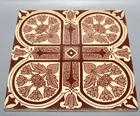 ANTIQUE AESTHETIC PERIOD BROWN TRANSFER FLORAL PRINTED 6 INCH TILE