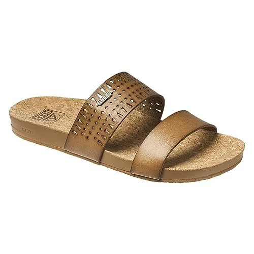 Reef Women's Cushion Vista Perf Slide Sandal, Coffee, 6, Coffee