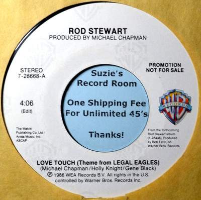 Rod Stewart Love Touch (from Legal Eagles) EX++ 45 7'' Vinyl-COUPONS!