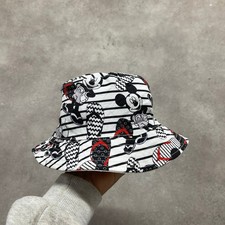Disney Bucket Hat Kids One Size Mickey Mouse All Over Print Cap, White