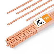30pcs Silver Brazing Rods 15 Phos Copper Alloy Flat Welding 0.050"x1/8"x10" HVA