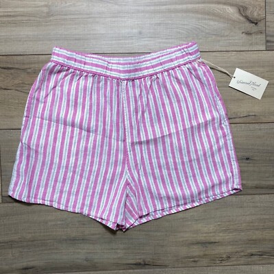 Universal Thread Women's Linen Blend Pull-On Shorts Striped Size Small