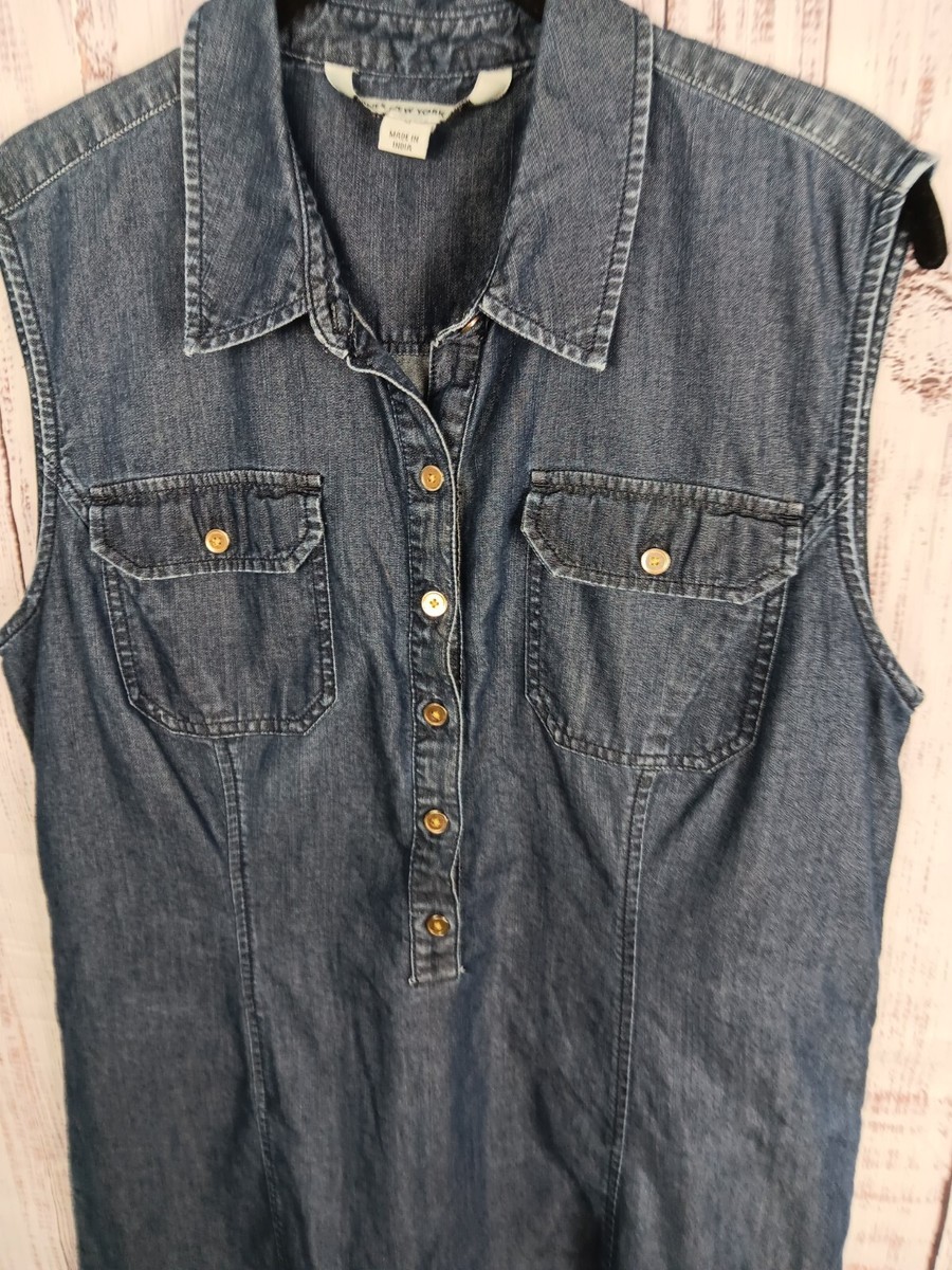 jones new york denim dress Jones New York Patch Pocket Denim Shirt Dress In Dark Wash - 50% Off