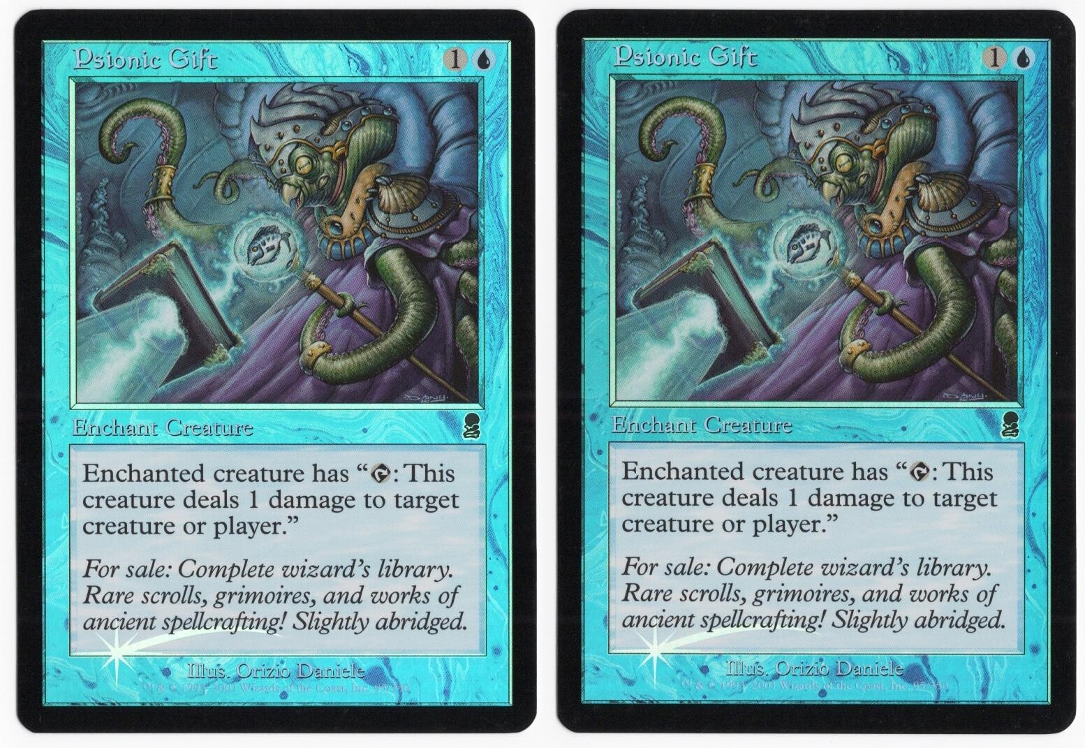 Psionic Gift x2 2x 2001 Odyssey FOIL Blue Common Enchantment MTG NM AZ1