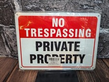 No Trespassing Metal Signs Private Property 10 X 7 Inch Rust Free. 4 Pack.