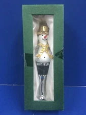 Snowman Wine Bottle Stopper With Golden Hat And Scarf By LS Arts B30