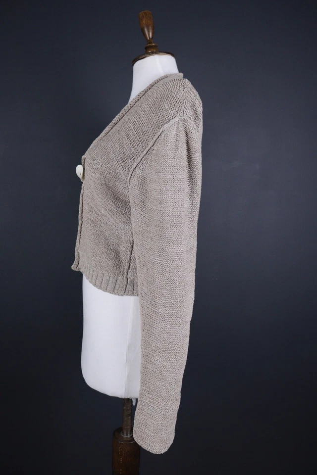 OSKA Beige Knit Lagenlook One Button Cape Cardigan Sweater Size 2 - Image 2 of 4