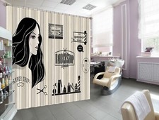 3D Woman Hair A4052 Barber Shop Photo Curtain Window Blockout Fabric Amy 2023
