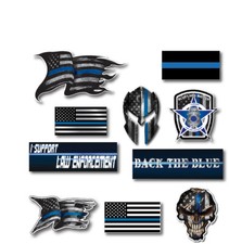 10x Thin Blue Line Decal Sticker Police Officer American Flag Blue Lives Matter
