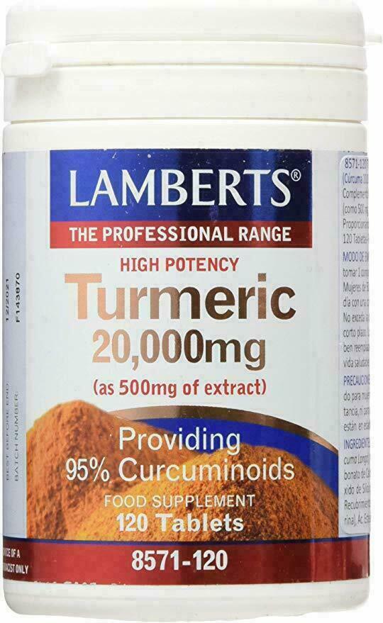 Lamberts Turmeric 20,000mg as 500mg extract Tablets (120)  BBE 10/2027