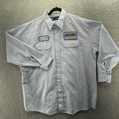 Uniweave Unifirst Button Up Shirt Mens 2XL XXL ''Jevic'' Cotton Blue Work Wear