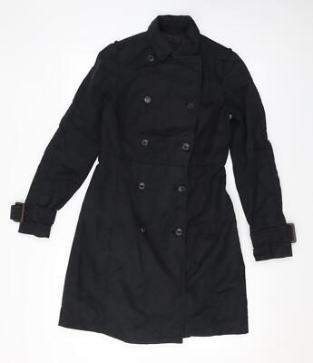 Zara Damen Trenchcoat Jacke schwarz Größe XS geknöpft