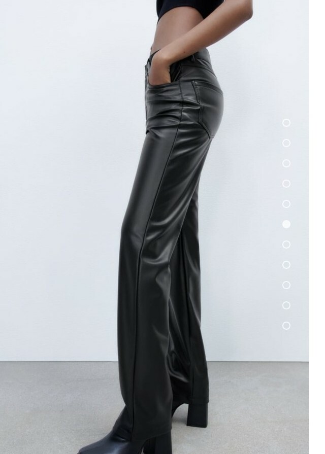 Zara Black Straight Leg Faux Leather 
