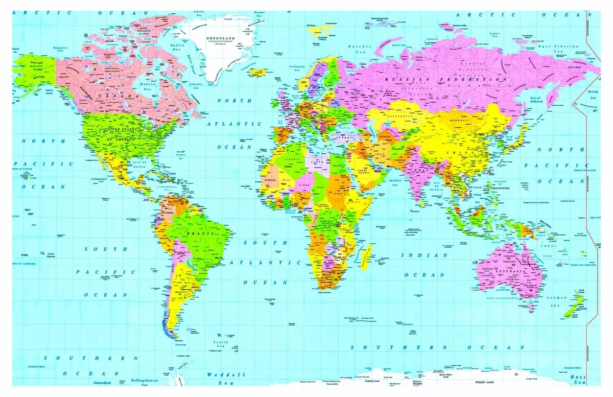 Huge Map Of The World Poster